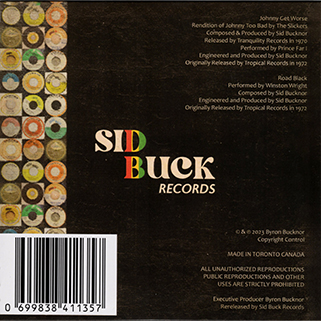Winston Wright single Sid Buck back cover
